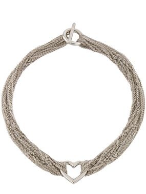 Vintage Tiffany & Co. Heart MultiStrand Toggle Necklace Sterling Silver Y2K